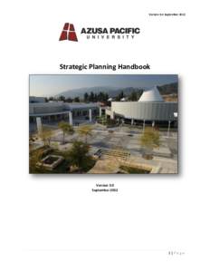 Version 3.0 September[removed]Strategic Planning Handbook Version 3.0 September 2012