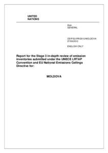 Emission inventory / Air pollution / Moldova / ERT / Fugitive emissions / Pollution / Atmosphere / Earth