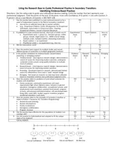 Microsoft Word - Using the Research Base to Guide Professional Practice in Secondary Transition_111809.doc