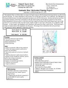 Kawkawlin River Watershed Planning Project