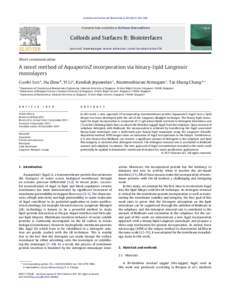 Colloidal chemistry / Phases of matter / Thin films / Monolayer / Langmuir–Blodgett trough / Lipid bilayer / Adsorption / Membrane protein / Micelle / Chemistry / Physical chemistry / Membrane biology