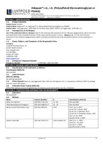 Adequan® i.m., I.A. (Polysulfated Glycosaminoglycan or PSGAG) Safety Data Sheet According To Federal Register / Vol. 77, NoMonday, March 26, Rules And Regulations Revision Date: Date of issue: 1