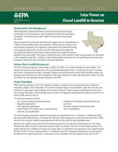 Solar Power on Closed Landfill in Houston