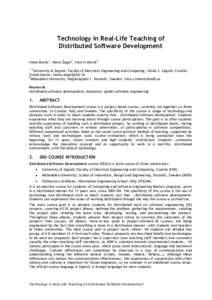 Technology in Real-Life Teaching of Distributed Software Development