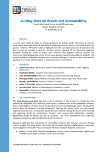 Building Block on Results and Accountability Fourth High-Level Forum on Aid Effectiveness Busan, Republic of Korea 30 November[removed]I.