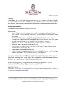 Microsoft Word - Graduate Staff Assistant Position Description