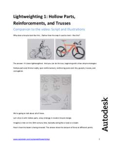 Lightweighting 1: Hollow Parts, Reinforcements, and Trusses Companion to the video: Script and Illustrations