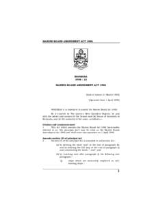 Marine Board Amendment Act 1998