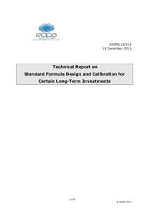 EIOPA Technical Report on Standard Formula Design and Calibration for certain Long-Term Investments  2