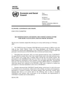 Business / UN/CEFACT / Technology / Commerce / Trade facilitation / United Nations Economic Commission for Europe / United Nations / Core Component Technical Specification / UN CEFACT TBG5 / International trade / United Nations Economic and Social Council / Electronic commerce