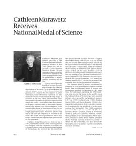 comm-morawetz.qxp[removed]:10 PM Page 352  Cathleen Morawetz Receives National Medal of Science