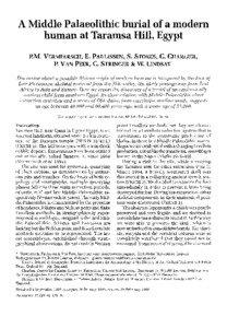 A Middle Palaeolithic burial of a modern human at Taramsa Hill, Egypt P.M. VERMEERSCH,