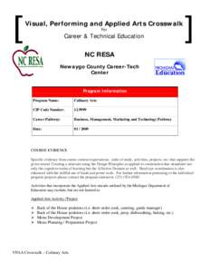 Visual, Performing and Applied Arts Crosswalk For Career & Technical Education NC RESA Newaygo County Career-Tech