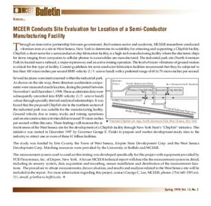 Return...  MCEER Conducts Site Evaluation for Location of a Semi-Conductor Manufacturing Facility  T