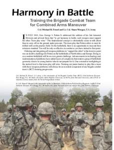Harmony in Battle: Training the Brigade Combat Team for Combined Arms Maneuver