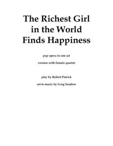 Music / The Richest Girl in the World / Greg Sandow / Quartet