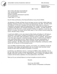 Letter from Secretary Lurie to John S. Parker[removed]