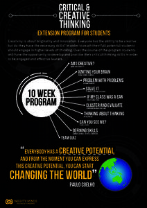 CRITICAL &  CREATIVE THINKING  EXTENSION PROGRAM FOR STUDENTS