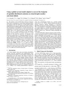 Using a global aerosol model adjoint to unravel the footprint of spatially-distributed emissions on cloud droplet number and cloud albedo