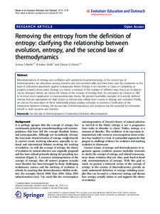 Removing the entropy from the definition of entropy: clarifying the relationship between evolution, entropy, and the second law of thermodynamics