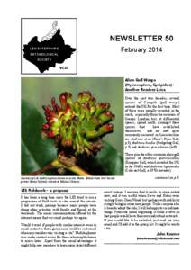 NEWSLETTER 50 February 2014 LEICESTERSHIRE ENTOMOLOGICAL SOCIETY