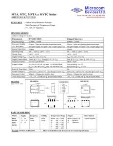 Microcom  MDL MTA, MTC, MVTA & MVTC Series SMD TCXO & VCTCXO