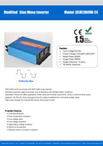 Modified Sine Wave Inverter  Model :SSM2000W-24 - -- -- - -- -- -- - -- -- - -- -- - -- -- - -- -- -- - -- -- - -- -- - -- -- - -- -- -- - -- -- - -- -- - -- -- - -- -- -- - -- -- - -- -- - -- -- - -- -- -- - -- -- - -- 