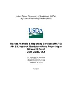 Market Analysis Reporting System API to Microsoft Excel User Guide