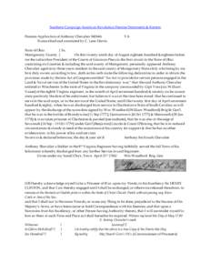 Southern Campaign American Revolution Pension Statements & Rosters Pension Application of Anthony Chevalier S42646 Transcribed and annotated by C. Leon Harris VA