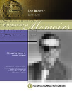 Leo Brewer 1919–2005 A Biographical Memoir by Gabor A. Somorjai