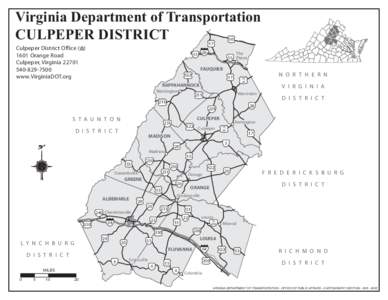Virginia Department of Transportation CULPEPER DISTRICT 50 17