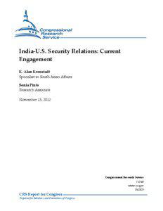 India-U.S. Security Relations: Current Engagement