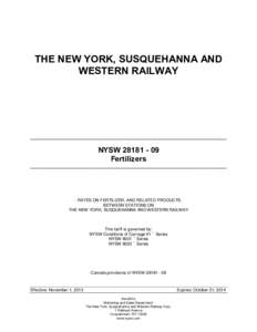 THE NEW YORK, SUSQUEHANNA AND WESTERN RAILWAY ______________________________________________________________________  NYSW[removed]