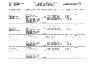 STATE OF COUNTY CITY SWIS -  NEW YORK