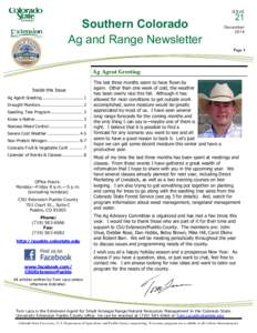 ISSUE  Southern Colorado Ag and Range Newsletter  21