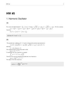 1  HW5.nb HW #5 1. Harmonic Oscillator