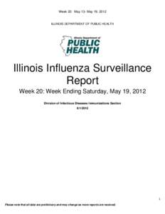 Week 20: May 13- May 19, 2012  ILLINOIS DEPARTMENT OF PUBLIC HEALTH Illinois Influenza Surveillance Report