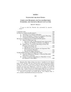 NOTES NAVIGATING THE GOAT PATHS: COMPULSIVE HOARDING, OR COLLYER BROTHERS SYNDROME, AND THE LEGAL REALITY OF CLUTTER Keith P. Ronan “I want to lead the Victorian life, surrounded by exquisite