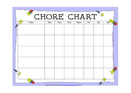 Chore Chart Chore Mon  Tues