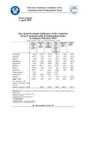 Interstate Statistical Committee of the Commonwealth of Independent States Press-release 1 April 2015