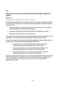 95n  The future of city: the role of Science and Technology. Proposal for