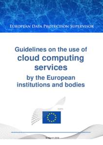 Guidelines on the use of  cloud computing services by the European institutions and bodies