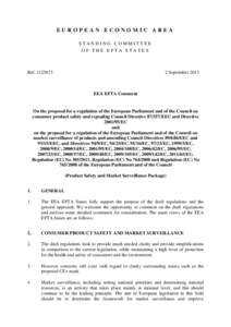 EUROPEAN ECONOMIC AREA STANDING COMMITTEE OF THE EFTA STATES Ref[removed]