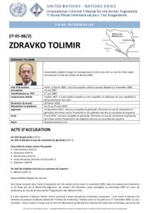 FICHE INFORMATIVE - ZDRAVKO TOLIMIR