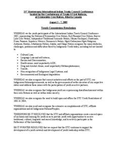 Microsoft Word - IITC 2005 Youth Conference Resolution.doc