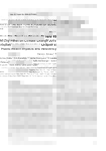 New York City Panel on Climate Change 2015 ReportChapter 5: Public Health Impacts and Resiliency