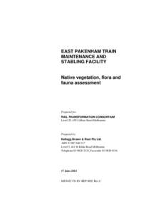 Ecological Vegetation Class / Stabling point / Regional Fast Rail project