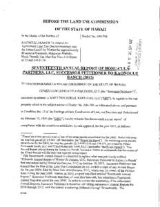 BEFORE THE LAND USE COMMISSION OF THE STATE OF HAWAII In the Matter of the Petition of Docket No. A94-706 rÿ