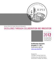 IUPUI  Indiana University-Purdue University Indianapolis Excellence through Collaboration and Innovation September