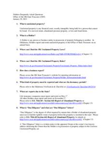 Microsoft Word - FAQs - Unclaimed Property[removed]docx